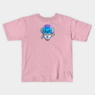 Cute Robot Cartoon Illustration Kids T-Shirt